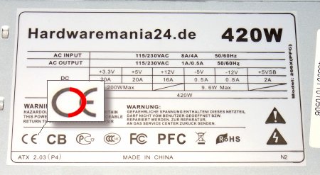 Дуга знака CE, которую мы продлили красным цветом, указывает на другую позицию буквы и, таким образом, экспорт Китая вместо CE.