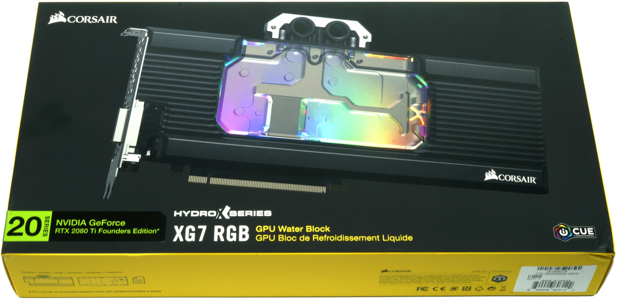 Corsair Hydro X Series XG7 RGB GPU Water Block 20-Series GeForce RTX 2080 Ti Reference 