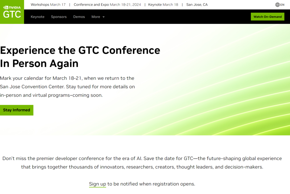 Neuigkeiten von NVIDIA GTC 2024 am 18. März Jensen Huang als Keynote